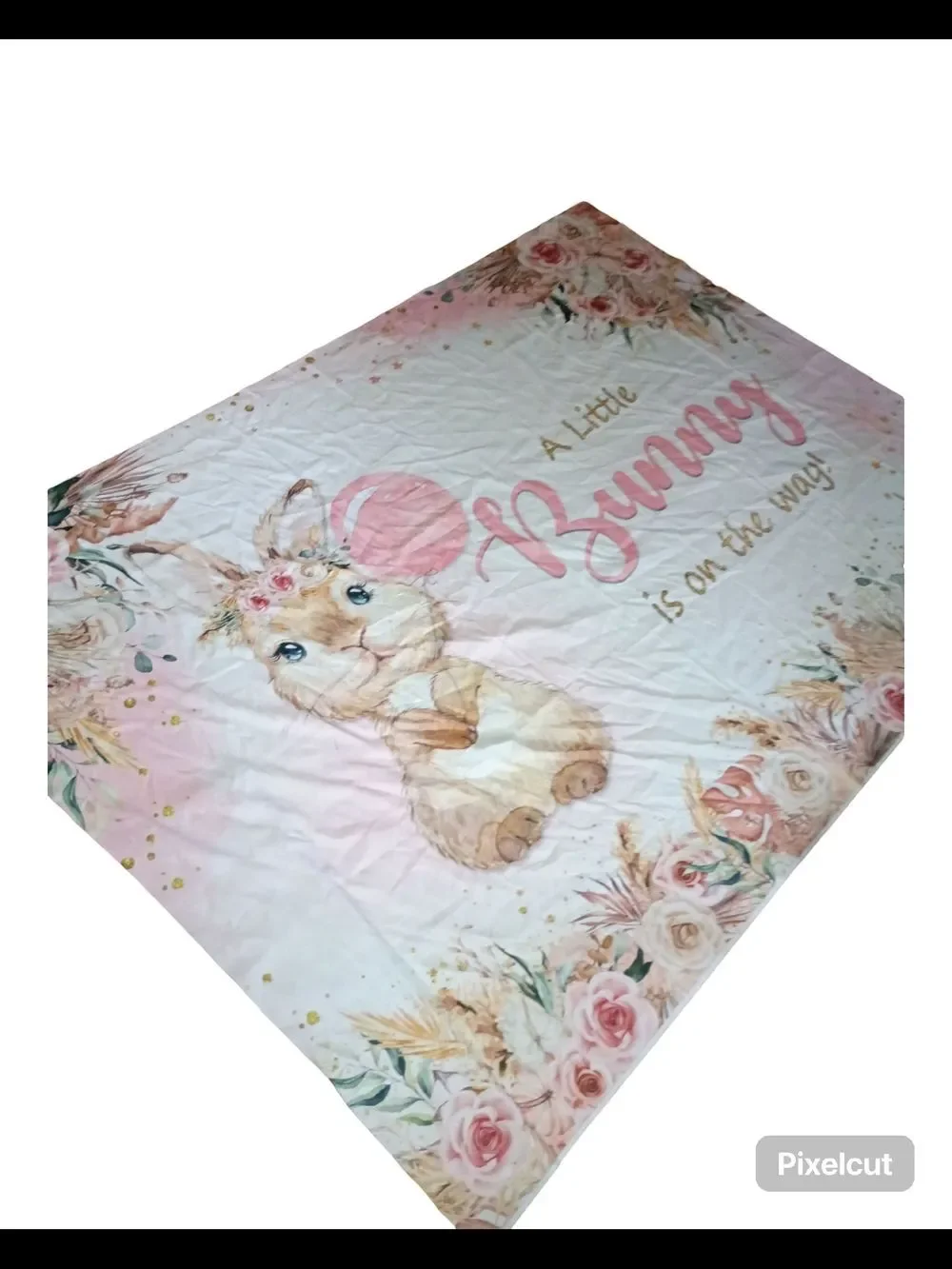 Floral Bunny Baby Shower Banner